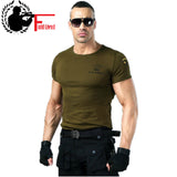 Military Cotton Solid Color Short Sleeve T Shirt